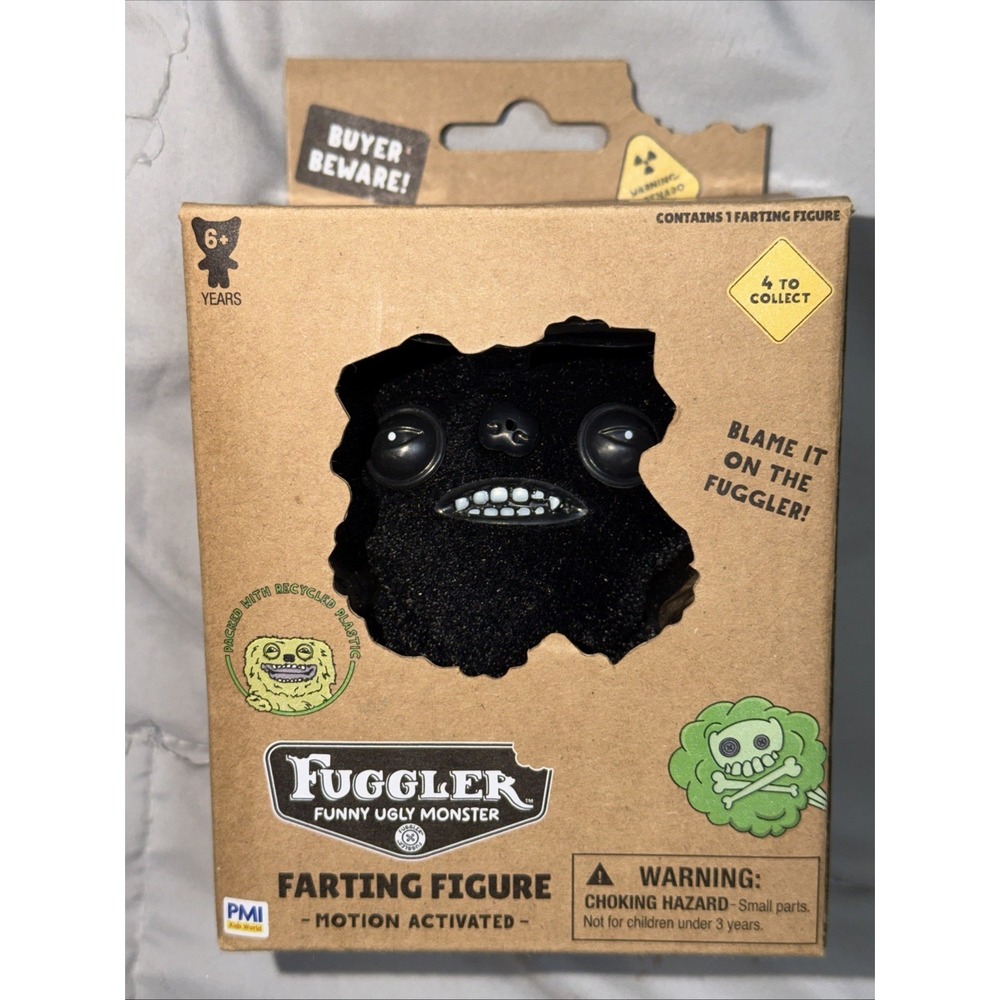 New Fuggler Ugly Monster Farting Figures 3.5" Black Munch Munch Motion Activated